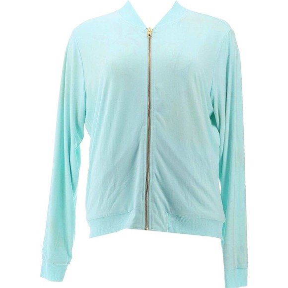 IMAN Global Chic Reversible Stretch Knit Bomber Jacket Size 3X w/Free Shipping!! - Picture 2 of 8